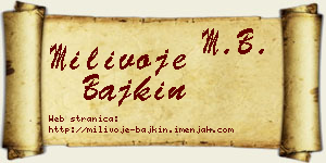 Milivoje Bajkin vizit kartica